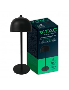 7985-Lampada LED da Tavolo  con Batteria mAh Ricaricabile USB C Colore Nero in Metallo Touch Dimmerabile in-1