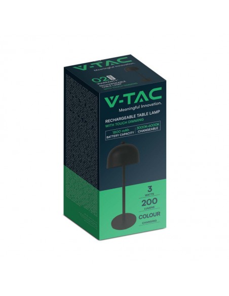 7985-Lampada LED da Tavolo  con Batteria mAh Ricaricabile USB C Colore Nero in Metallo Touch Dimmerabile in-2