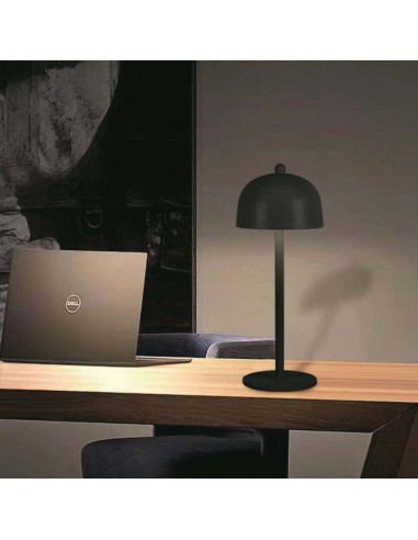 7985-Lampada LED da Tavolo  con Batteria mAh Ricaricabile USB C Colore Nero in Metallo Touch Dimmerabile in-4