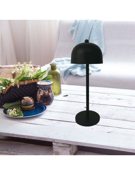 7985-Lampada LED da Tavolo  con Batteria mAh Ricaricabile USB C Colore Nero in Metallo Touch Dimmerabile in-5