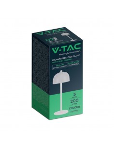 7986-Lampada LED da Tavolo  con Batteria mAh Ricaricabile USB C Colore Bianco in Metallo Touch Dimmerabile in-1 2