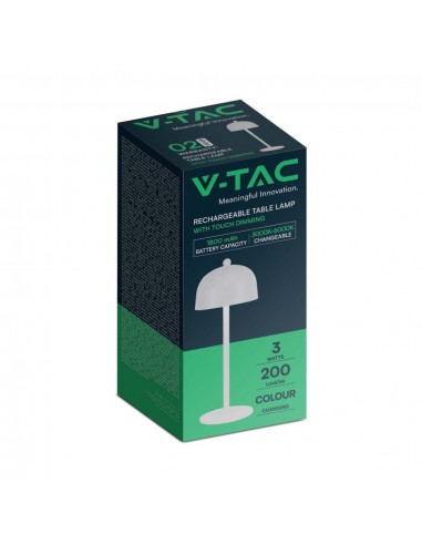 7986-Lampada LED da Tavolo  con Batteria mAh Ricaricabile USB C Colore Bianco in Metallo Touch Dimmerabile in-2