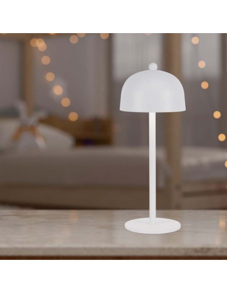 7986-Lampada LED da Tavolo  con Batteria mAh Ricaricabile USB C Colore Bianco in Metallo Touch Dimmerabile in-4
