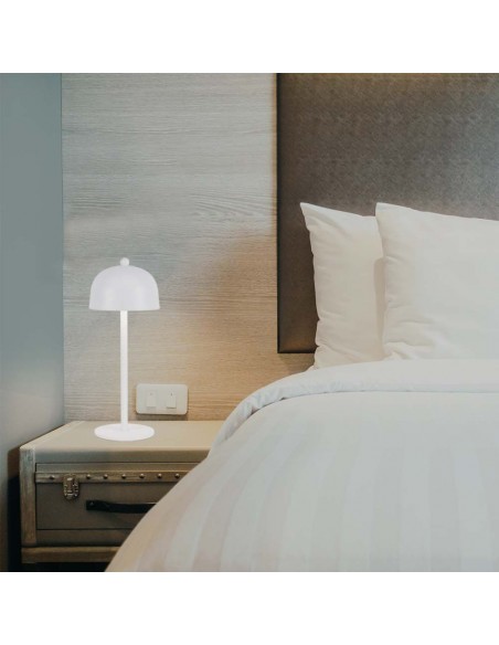 7986-Lampada LED da Tavolo  con Batteria mAh Ricaricabile USB C Colore Bianco in Metallo Touch Dimmerabile in-5