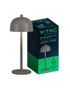 7987-Lampada LED da Tavolo  con Batteria mAh Ricaricabile USB C Colore Grigio in Metallo Touch Dimmerabile in-1