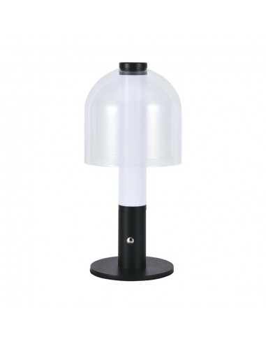 7988-Lampada LED da Tavolo  Colore Nero e Bianco Trasparente Ricaricabile con USB C Touch Dimmerabile in-1