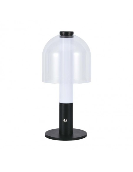 7988-Lampada LED da Tavolo  Colore Nero e Bianco Trasparente Ricaricabile con USB C Touch Dimmerabile in-1