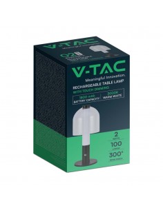 7988-Lampada LED da Tavolo  Colore Nero e Bianco Trasparente Ricaricabile con USB C Touch Dimmerabile in-1 2