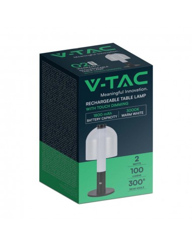 7988-Lampada LED da Tavolo  Colore Nero e Bianco Trasparente Ricaricabile con USB C Touch Dimmerabile in-2