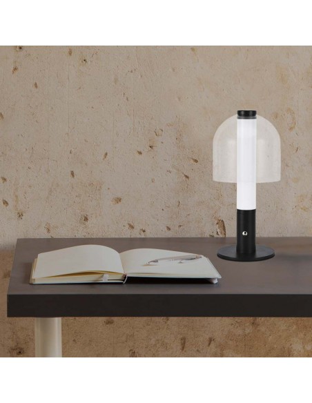 7988-Lampada LED da Tavolo  Colore Nero e Bianco Trasparente Ricaricabile con USB C Touch Dimmerabile in-4