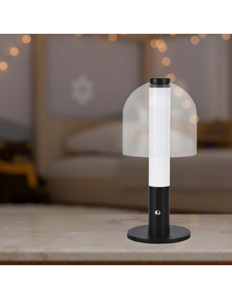 7988-Lampada LED da Tavolo  Colore Nero e Bianco Trasparente Ricaricabile con USB C Touch Dimmerabile in-5