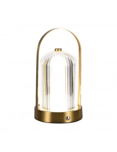 7989-Lampada LED da Tavolo  x Colore Oro francese Ricaricabile con USB C Touch Dimmerabile in-1