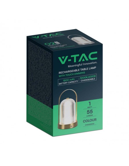 7989-Lampada LED da Tavolo  x Colore Oro francese Ricaricabile con USB C Touch Dimmerabile in-2