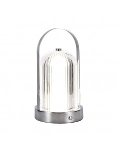 7990-Lampada LED da Tavolo  x Colore Cromo Ricaricabile con USB C Touch Dimmerabile in-1