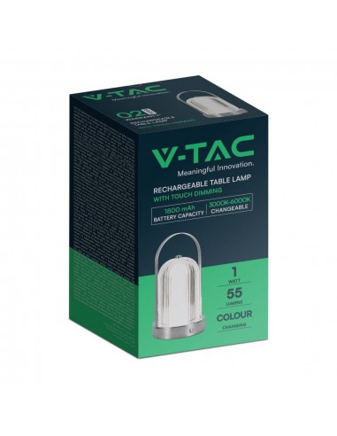 7990-Lampada LED da Tavolo  x Colore Cromo Ricaricabile con USB C Touch Dimmerabile in-2