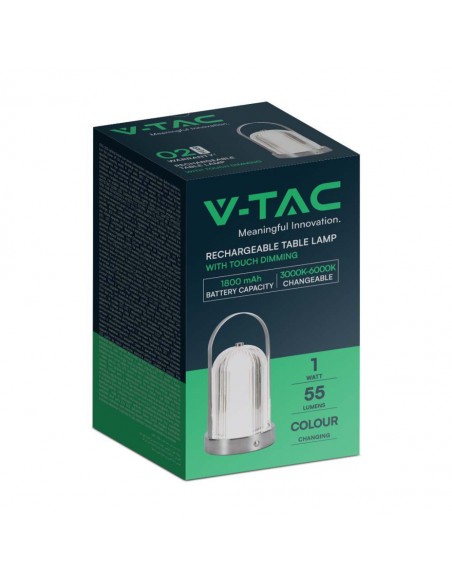 7990-Lampada LED da Tavolo  x Colore Cromo Ricaricabile con USB C Touch Dimmerabile in-2