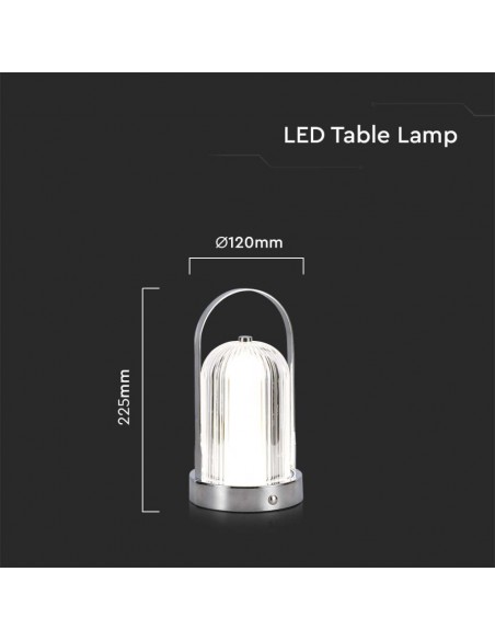 7990-Lampada LED da Tavolo  x Colore Cromo Ricaricabile con USB C Touch Dimmerabile in-3
