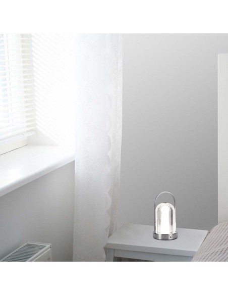 7990-Lampada LED da Tavolo  x Colore Cromo Ricaricabile con USB C Touch Dimmerabile in-5
