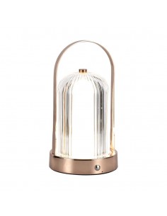7991-Lampada LED da Tavolo  x Colore Bronzo antico Ricaricabile con USB C Touch Dimmerabile in-1