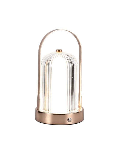 7991-Lampada LED da Tavolo  x Colore Bronzo antico Ricaricabile con USB C Touch Dimmerabile in-1