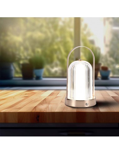 7991-Lampada LED da Tavolo  x Colore Bronzo antico Ricaricabile con USB C Touch Dimmerabile in-4