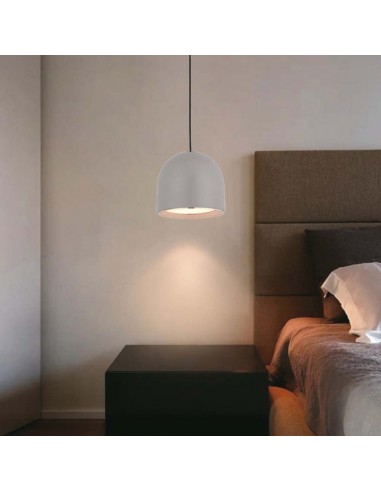 7992-Lampadario LED a Sospensione  a Forma di Coppa in Metallo Øxcm  Colore Grigio Chiaro-4