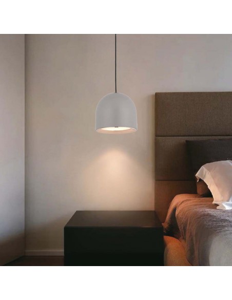 7992-Lampadario LED a Sospensione  a Forma di Coppa in Metallo Øxcm  Colore Grigio Chiaro-4