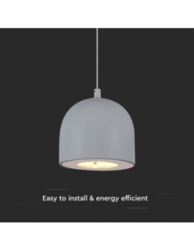 7992-Lampadario LED a Sospensione  a Forma di Coppa in Metallo Øxcm  Colore Grigio Chiaro-6