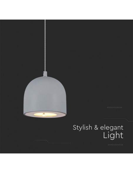 7992-Lampadario LED a Sospensione  a Forma di Coppa in Metallo Øxcm  Colore Grigio Chiaro-7