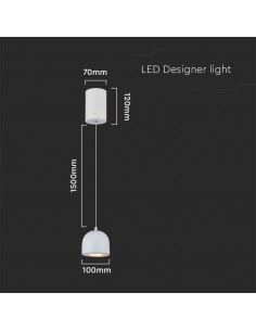 7993-Lampadario LED a Sospensione  a Forma di Coppa in Metallo Øxcm  Colore Bianco-1 2