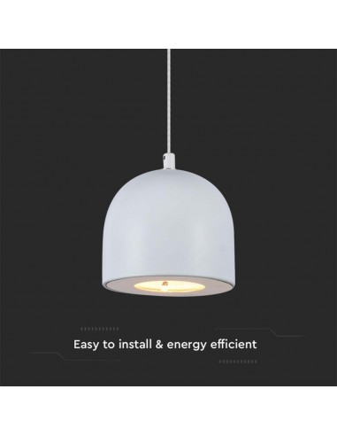 7993-Lampadario LED a Sospensione  a Forma di Coppa in Metallo Øxcm  Colore Bianco-6