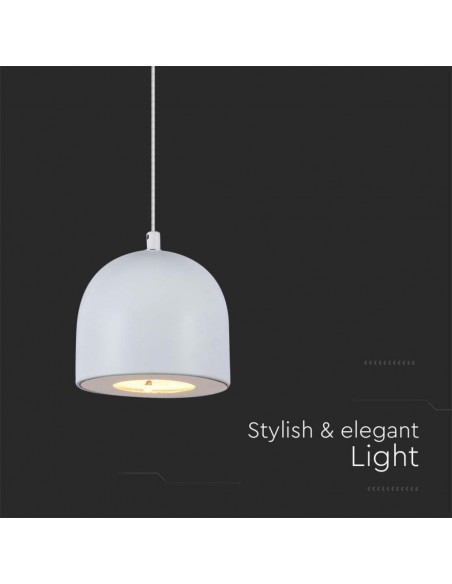 7993-Lampadario LED a Sospensione  a Forma di Coppa in Metallo Øxcm  Colore Bianco-7