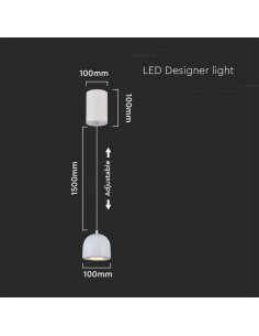7995-Lampadario LED a Sospensione  a Forma di Coppa in Metallo Øxcm Regolabile  Touch On/Off Colore Grigio Chiaro-1 2