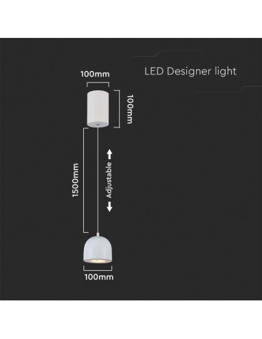 7995-Lampadario LED a Sospensione  a Forma di Coppa in Metallo Øxcm Regolabile  Touch On/Off Colore Grigio Chiaro-2