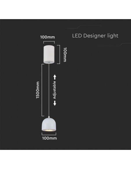 7995-Lampadario LED a Sospensione  a Forma di Coppa in Metallo Øxcm Regolabile  Touch On/Off Colore Grigio Chiaro-2