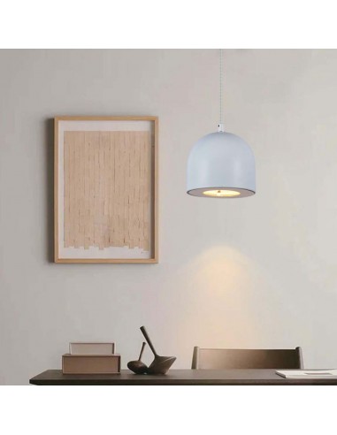 7995-Lampadario LED a Sospensione  a Forma di Coppa in Metallo Øxcm Regolabile  Touch On/Off Colore Grigio Chiaro-4