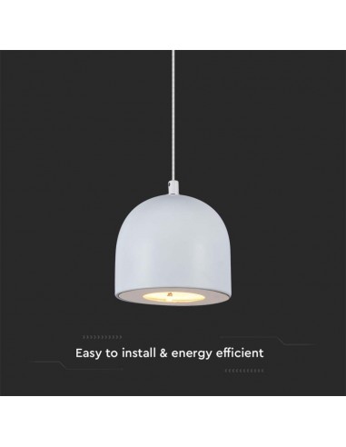 7995-Lampadario LED a Sospensione  a Forma di Coppa in Metallo Øxcm Regolabile  Touch On/Off Colore Grigio Chiaro-5