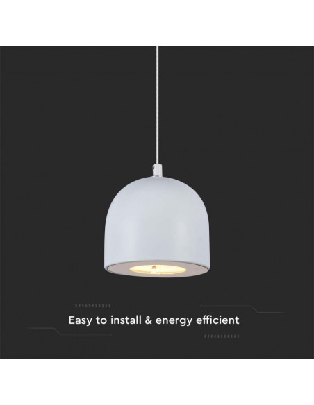 7995-Lampadario LED a Sospensione  a Forma di Coppa in Metallo Øxcm Regolabile  Touch On/Off Colore Grigio Chiaro-5
