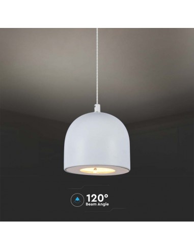7995-Lampadario LED a Sospensione  a Forma di Coppa in Metallo Øxcm Regolabile  Touch On/Off Colore Grigio Chiaro-7