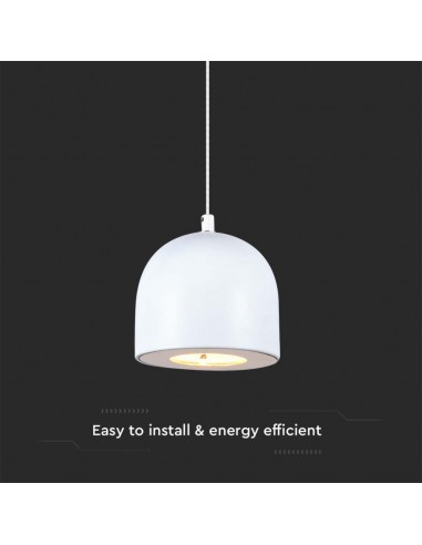 7996-Lampadario LED a Sospensione  a Forma di Coppa in Metallo Øxcm Regolabile  Touch On/Off Colore Bianco-6