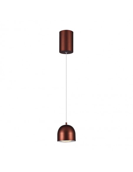 7997-Lampadario LED a Sospensione  a Forma di Coppa in Metallo Øxcm Regolabile  Touch On/Off Colore Rame-1