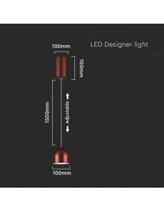 7997-Lampadario LED a Sospensione  a Forma di Coppa in Metallo Øxcm Regolabile  Touch On/Off Colore Rame-1 2