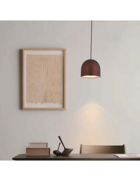 7997-Lampadario LED a Sospensione  a Forma di Coppa in Metallo Øxcm Regolabile  Touch On/Off Colore Rame-4