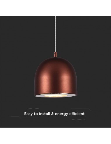 7997-Lampadario LED a Sospensione  a Forma di Coppa in Metallo Øxcm Regolabile  Touch On/Off Colore Rame-5