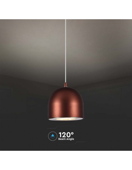 7997-Lampadario LED a Sospensione  a Forma di Coppa in Metallo Øxcm Regolabile  Touch On/Off Colore Rame-7