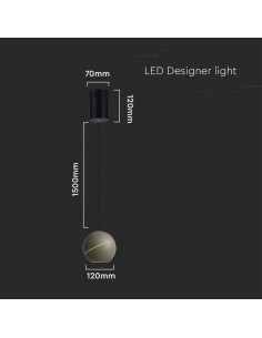 8000-Lampadario LED a Sospensione  a Forma di Coppa in Metallo Øxcm  Colore Champagne-1 2