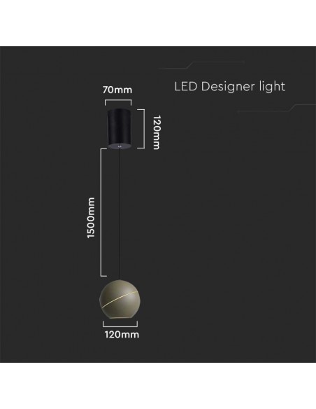 8000-Lampadario LED a Sospensione  a Forma di Coppa in Metallo Øxcm  Colore Champagne-2