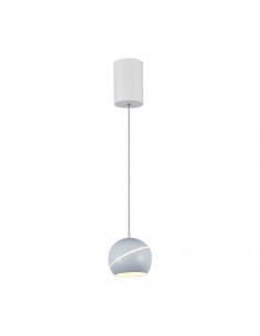 8002-Lampadario LED a Sospensione  a Forma di Campana in Metallo Colore Bianco Øxcm Regolabile Touch On/Off -1