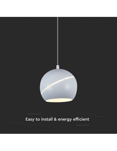 8002-Lampadario LED a Sospensione  a Forma di Campana in Metallo Colore Bianco Øxcm Regolabile Touch On/Off -6