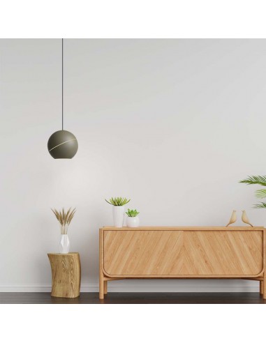 8003-Lampadario LED a Sospensione  a Forma di Campana in Metallo Colore Champagne Oro Øxcm Regolabile Touch On/Off -3